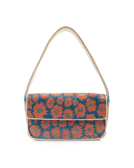 ショルダーバッグ・ポシェット  Beaded Shoulder Bag - Staud - Synthetic - Blue Staud Blue Tommy Beaded Bag Staud