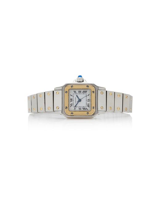 Stephanie Windsor Metallic 18K Vintage Cartier Santos Carrée Watch