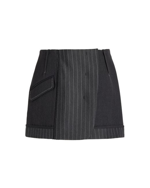 SIMKHAI Black Payton Wool-blend Mini Skirt