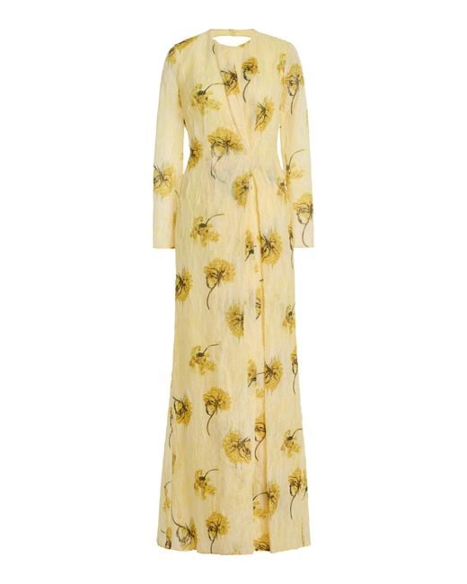 Emilia Wickstead Metallic Desiderio Printed Chiffon Gown