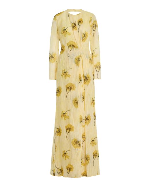 Emilia Wickstead Metallic Desiderio Printed Chiffon Gown