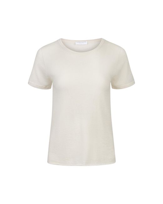 Majestic Filatures White Crewneck Cashmere T-Shirt