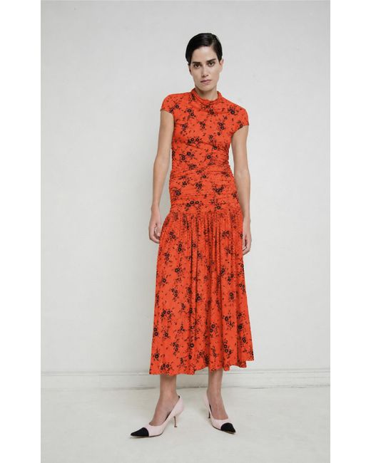 Franchise Red Nora Jersey Midi Skirt
