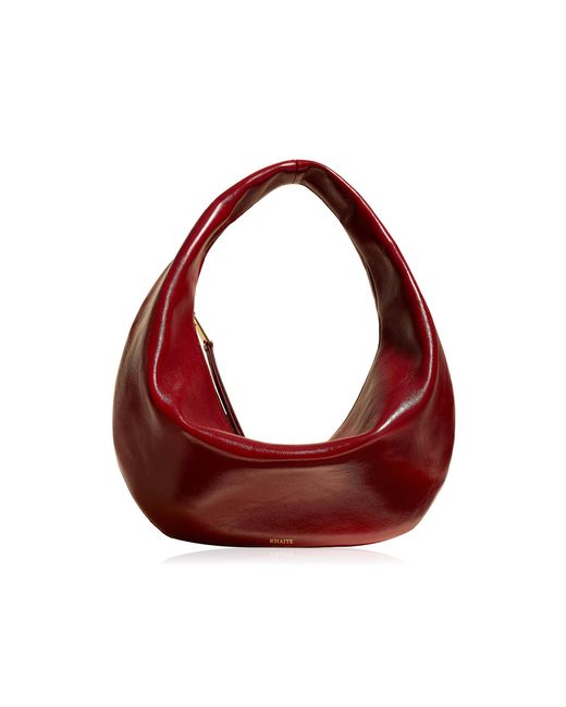 Khaite Red Olivia Medium Leather Hobo Bag