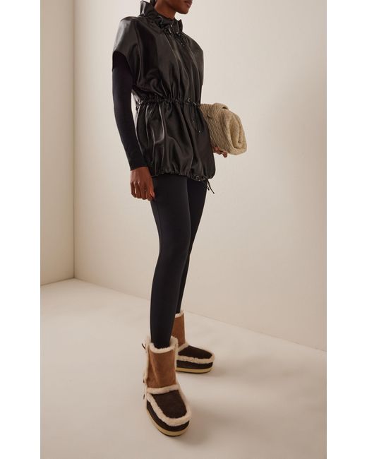 Moon Boot Brown Evx Patchwork Sheepskin Boots