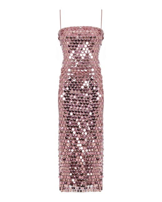 New Arrivals White Phoenix Dress In Rose Pink Sequin