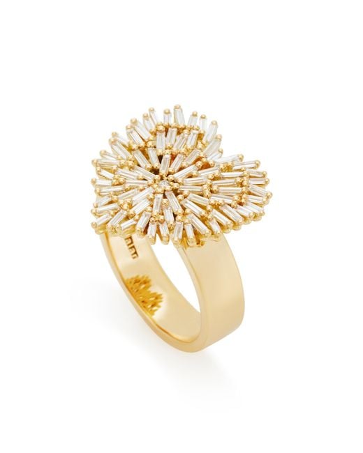 Suzanne Kalan 18k Yellow-gold And White Diamond Heart Ring
