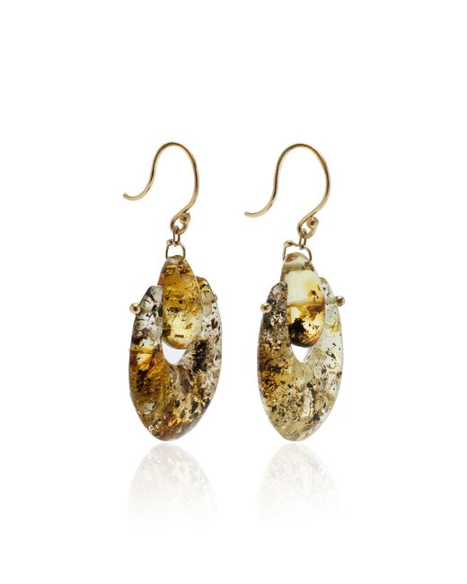 Ten Thousand Things Metallic Small O'keefe 18k Yellow Gold Amber Earrings