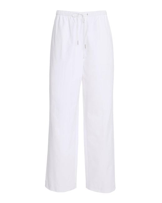 Jenni Kayne White Paloma Cotton Straight-Leg Pants