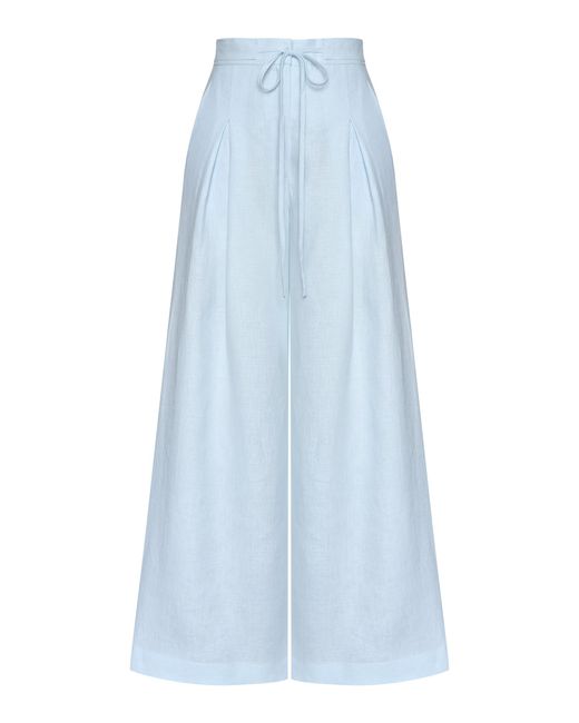 ANDRES OTALORA Blue Mi Diario Wide-Leg Linen Pants