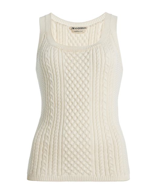 J.W. Anderson Natural Cable-Knit Tank Top