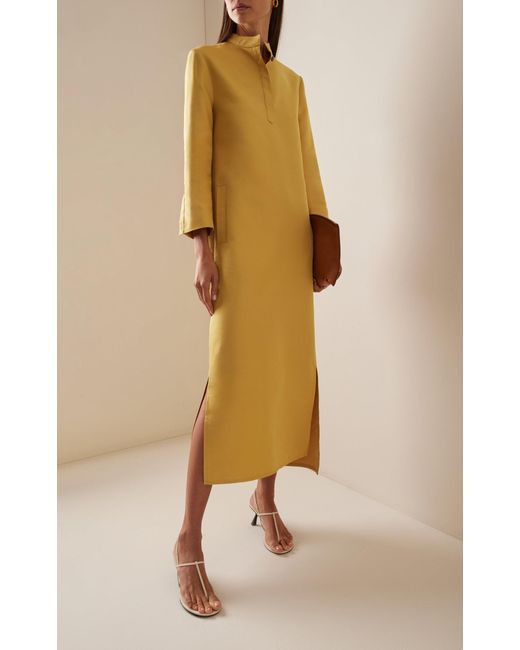 Martin Grant Yellow Cotton-silk Tunic Dress