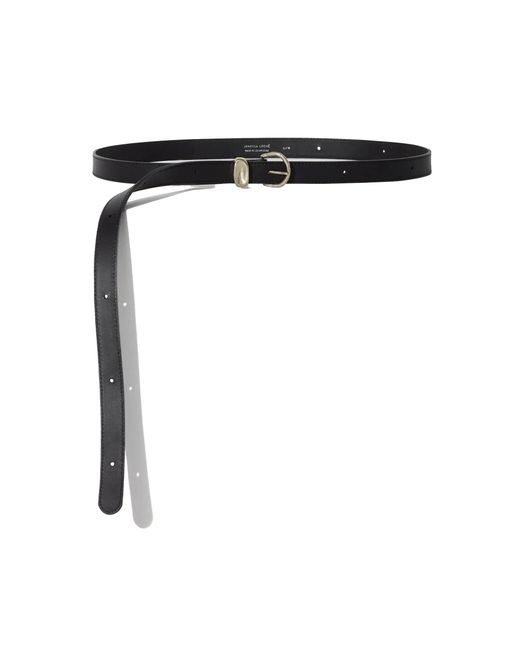 Janessa Leone Black Myra Leather Belt