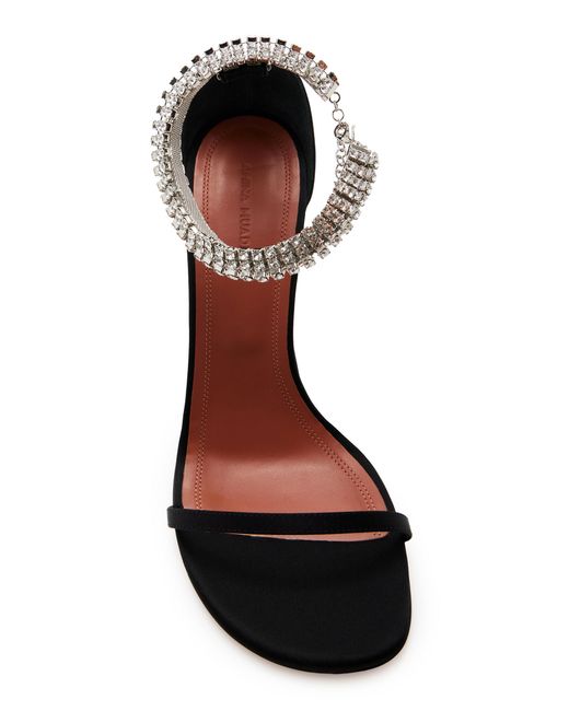 AMINA MUADDI Black Iman Crystal-embellished Satin Sandals for men
