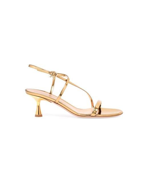 Gianvito Rossi Metallic Ascent Leather Sandals