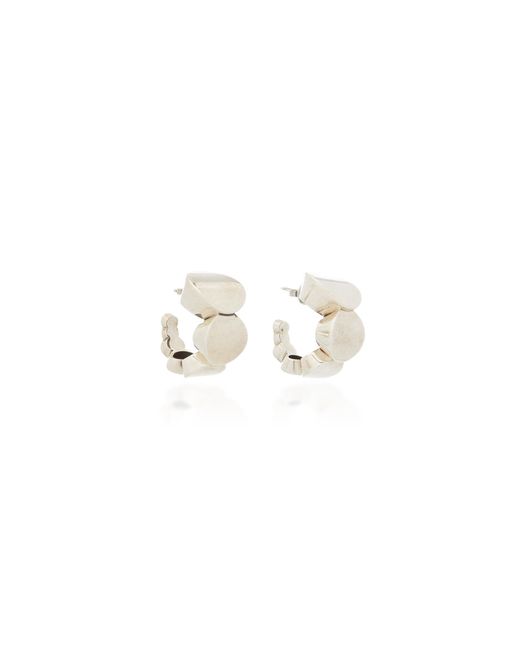 Bottega Veneta Metallic Sterling Silver Hoop Earrings