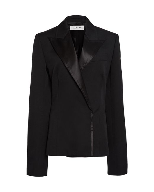 Lanvin Black Wool Peplum Jacket