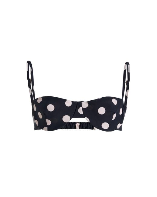 Juillet Black Ingrid Polka-Dot Bikini Top