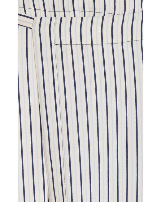 Proenza Schouler White Georgie Striped-poplin Midi Wrap Skirt
