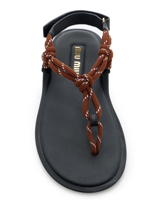 Miu Miu Black Rope Sandals