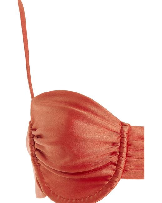 JADE Swim Red Mia Ruched Cupped Bikini Top
