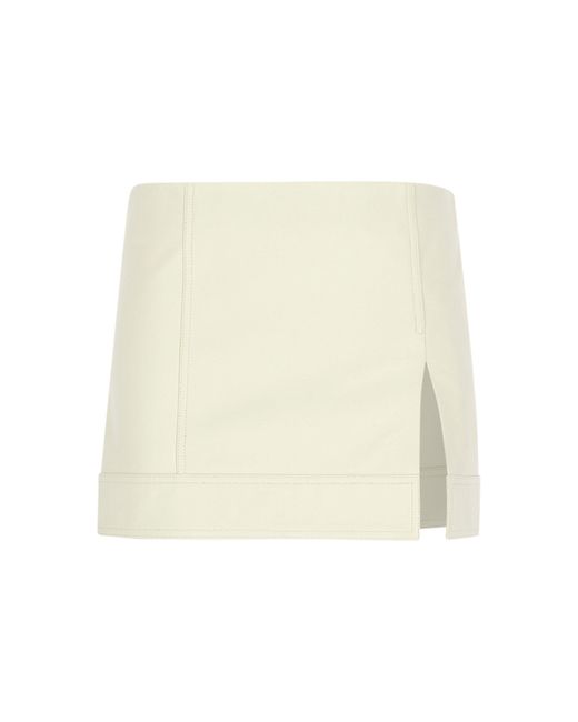 Zeynep Arcay Natural Leather Mini Skirt With Slit