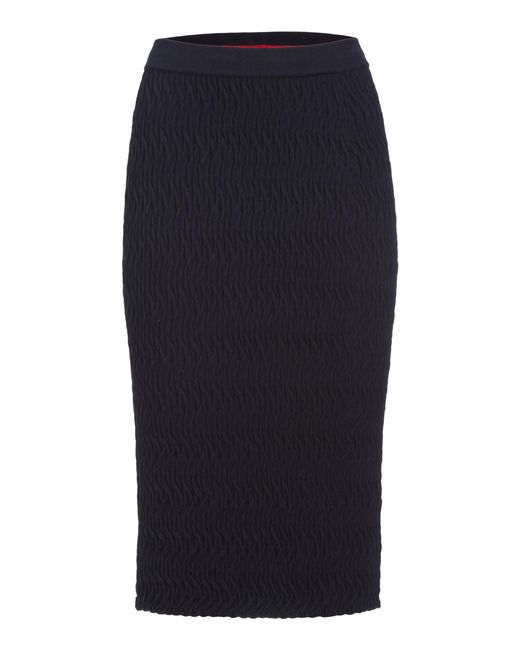 RÙADH Blue The Ivy Crepe Midi Skirt