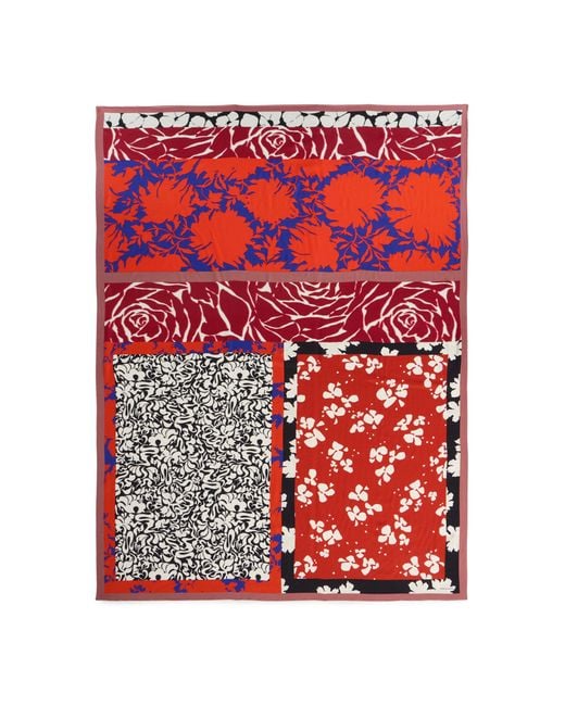 Dries Van Noten Red Oversized Twill Scarf