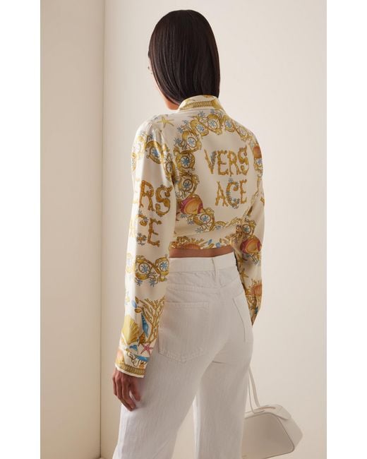 Versace Metallic Printed Silk Twill Shirt