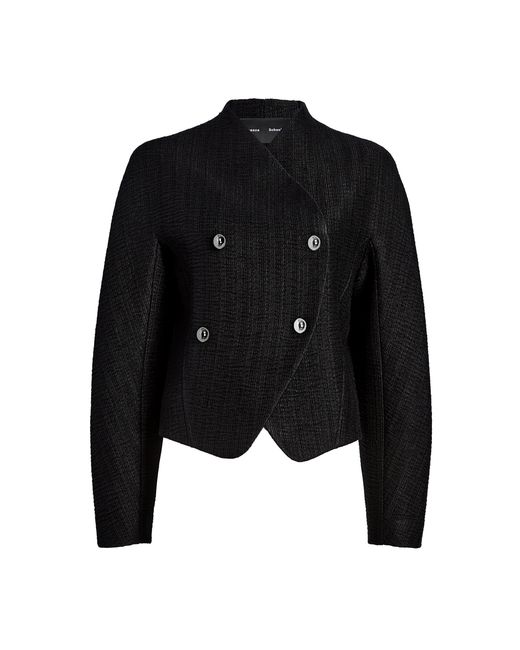 Proenza Schouler Black Lorna Cotton-Blend Striated Suiting Jacket