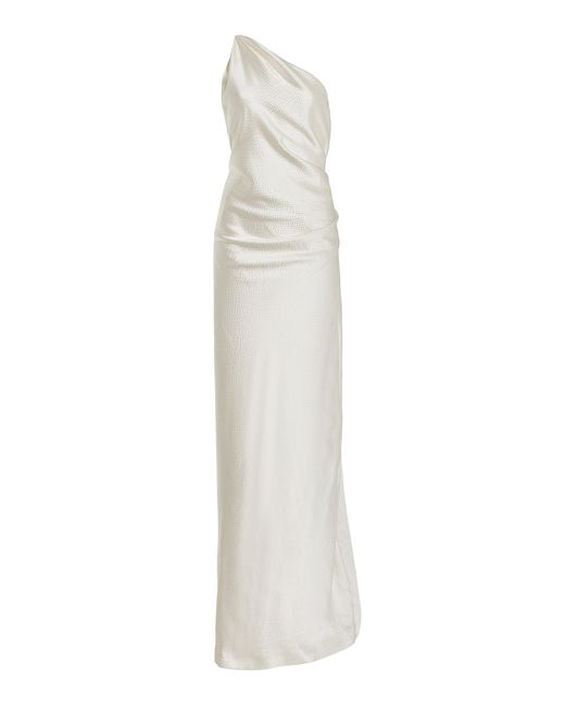 TOVE White Caroline Textured Silk Maxi Dress