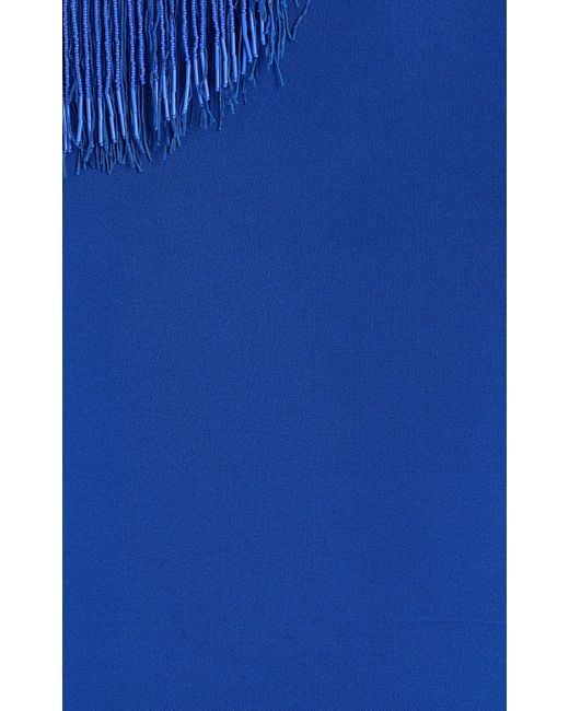 Galvan Blue Nova Beaded Cutout Knit Maxi Dress