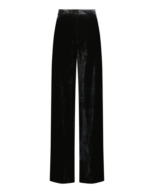 Lela Rose Black Crushed Velvet Molly Pant