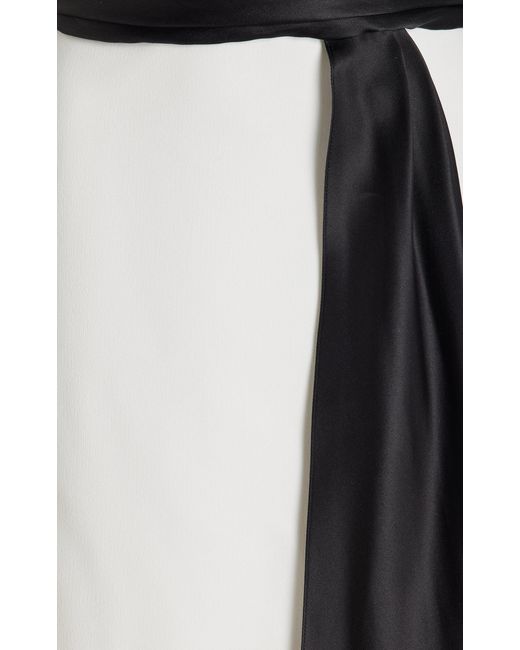 Marchesa Black Exclusive Draped Two-tone Silk Gown