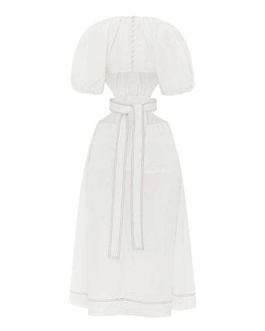 Aje. Mimosa Cutout Midi Dress in White | Lyst