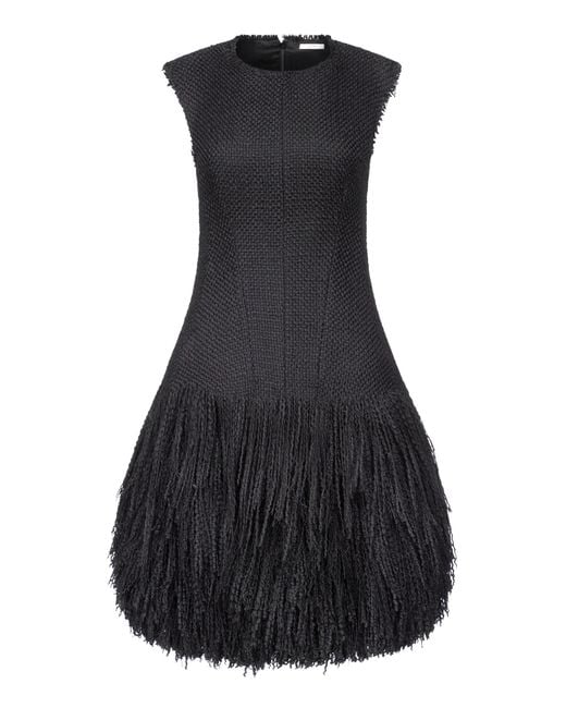 FFORME Black Talia Wool-Blend Mini Dress