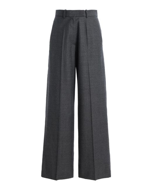 Frankie Shop Gray Brickell Wool-Blend Flannel Trousers