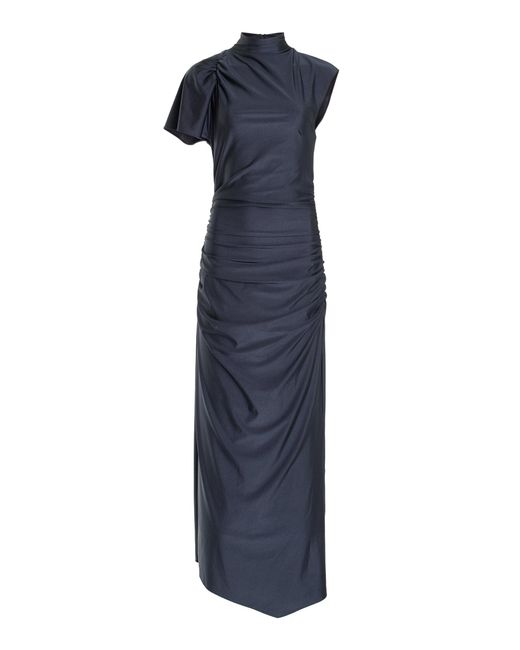 De La Vali Blue Canzonet Midi Dress