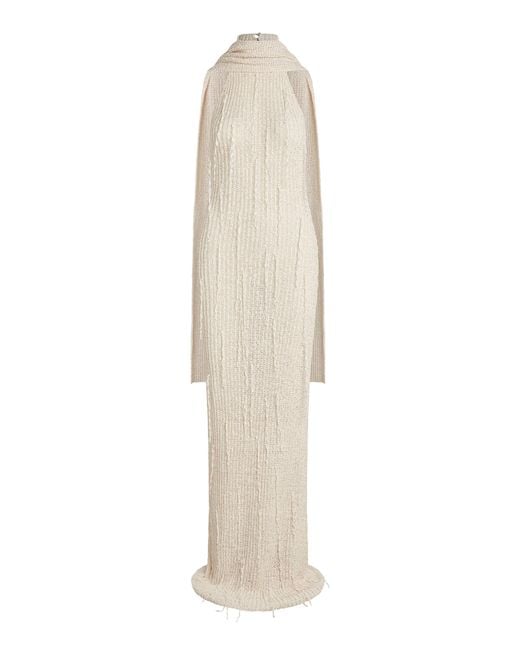 【関税込み】Aya Muse オフホワイト Kiran ドレス AYA MUSE Kiran Ribbon-knit Cotton-blend Maxi Dress in White