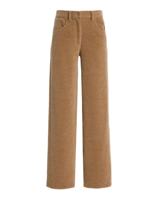 The Row Natural Clair Corduroy Mid-Rise Straight-Leg Jeans