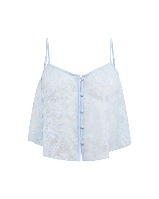 Fleur du Mal Blue Jasmine Lace Flutter Camisole