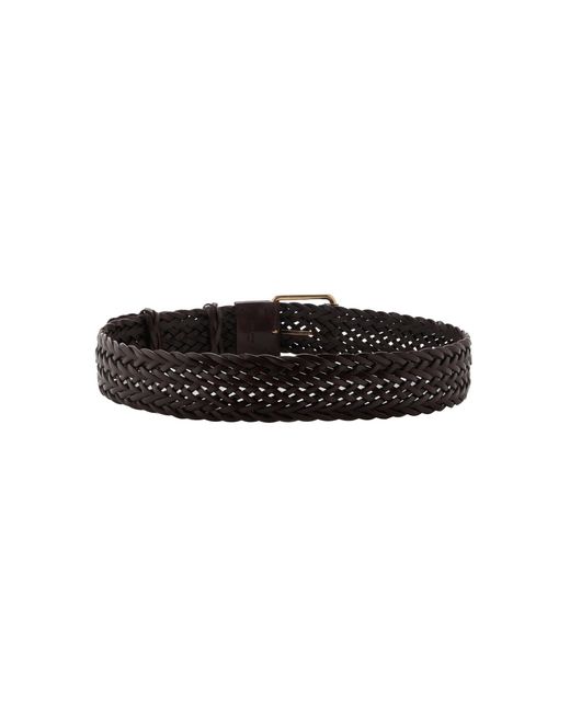 The Row Black Woven Leather Belt