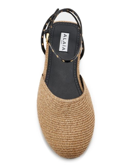 Alaïa Brown Raffia Mules