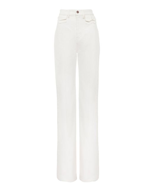 Chloé White Rigid Organic Denim Flared Jeans
