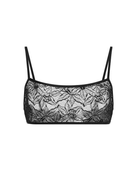 Dries Van Noten Gray Stretch-lace Bra Top