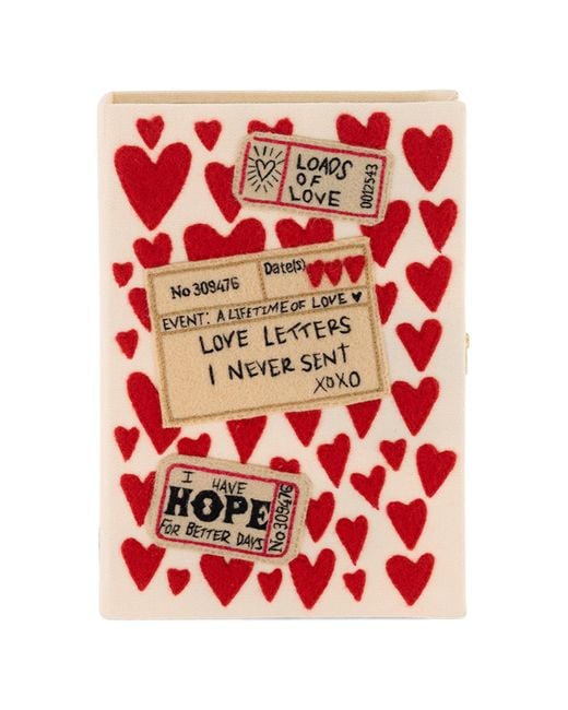 Olympia Le-Tan Red Love Letters Book Clutch