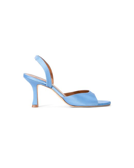 Staud Blue Brigitte Satin Sandals