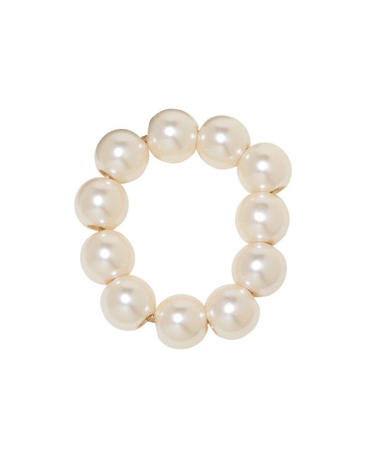 Jennifer Behr White Henley Beaded Pony Wrap