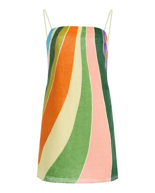 Cala De La Cruz Green Exclusive La Isla Ancona Linen Dress