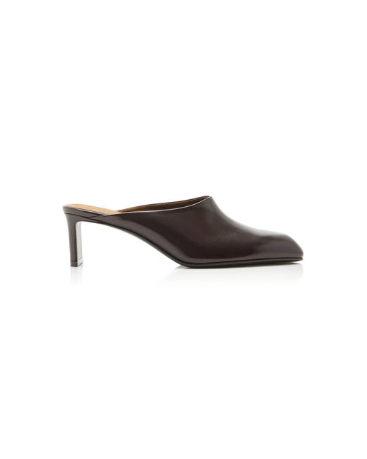 Khaite Red Colt Leather Mules